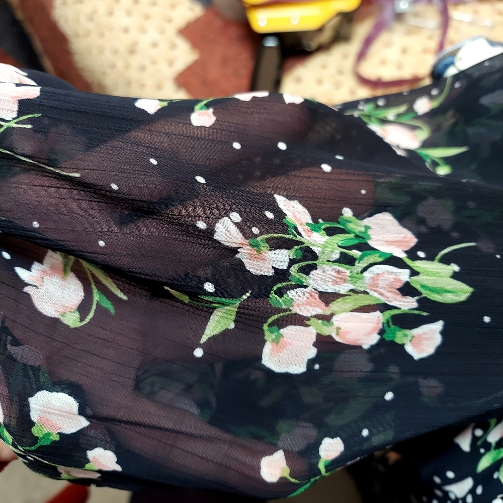 NWT Tommy Hilfiger Navy Floral Dress Size 8P - Picture 3 of 7